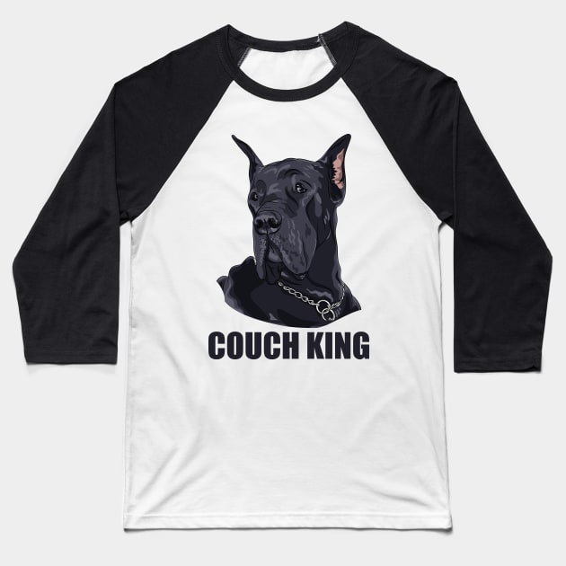 Great Dane Couch King Baseball T-Shirt by obet619315